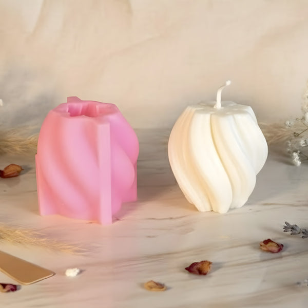 Moule design Twist - Silicone pour fabrication artisanale bougie cire DIY Terre de Bougies