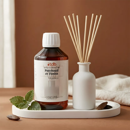 Patchouli Tonka - Recharge pour diffuseur recharge parfum pour diffuseur d'ambiance flacon Terre de Bougies