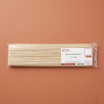 Piques pour bouquet de fleurs - Lot de 100 détail vue alternative artisanat fabrication Terre de Bougies