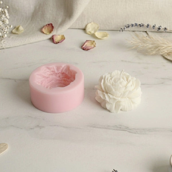 Peony design mold - Silicone for handmade candle wax DIY Terre de Bougies