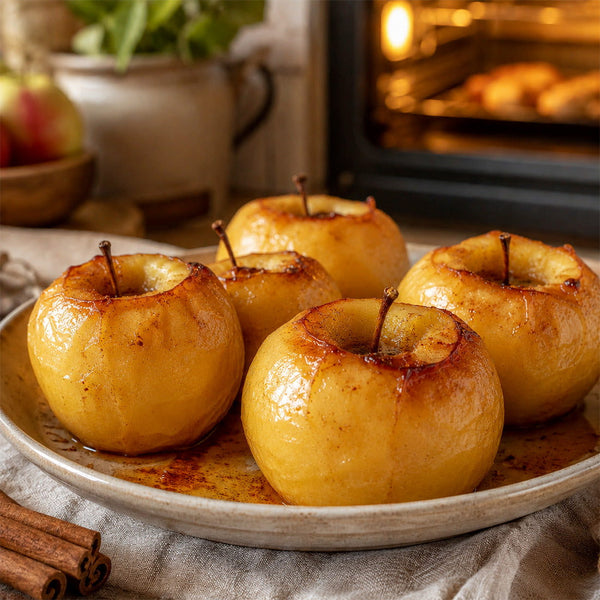 Pommes au four caramélisées sortant du four, ambiance du parfum Pomme au four