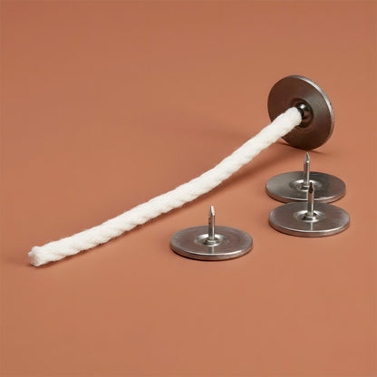 Round wick holder with thorn alternate view detail handmade fabrication Terre de Bougies