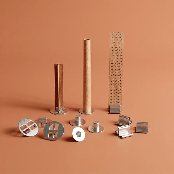 Socles pour mèches en bois kit accessoire fabrication bougie maison DIY Terre de Bougies