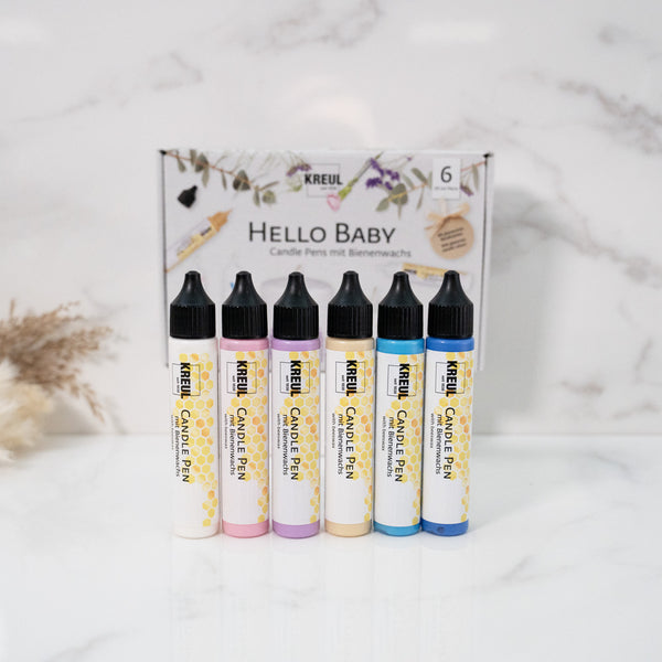 Stylos à Bougie - Hello Baby - Lot de 6 décoration pour bougie fondant savon création artisanale Terre de Bougies