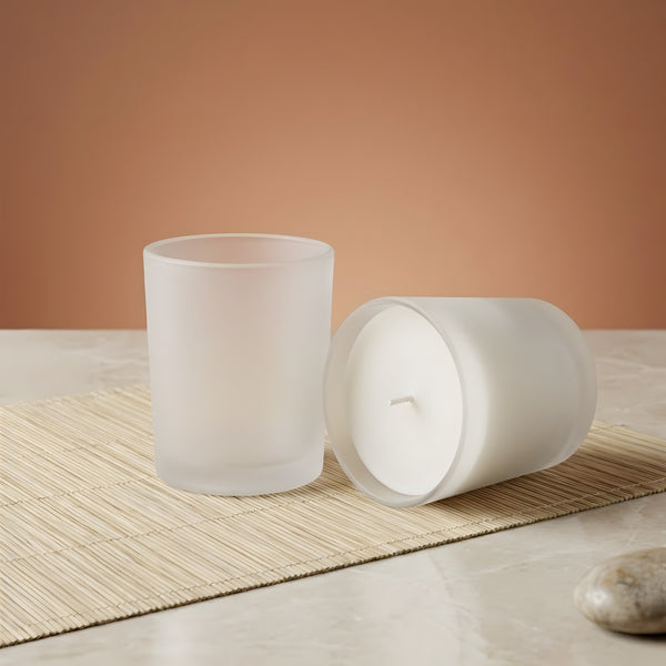 Verre bougie Givré - 70 ml contenant pour bougie artisanale fabrication maison Terre de Bougies