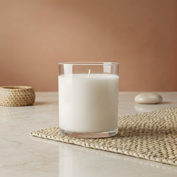 Verre bougie Transparent - 450 ml détail vue alternative artisanat fabrication maison Terre de Bougies