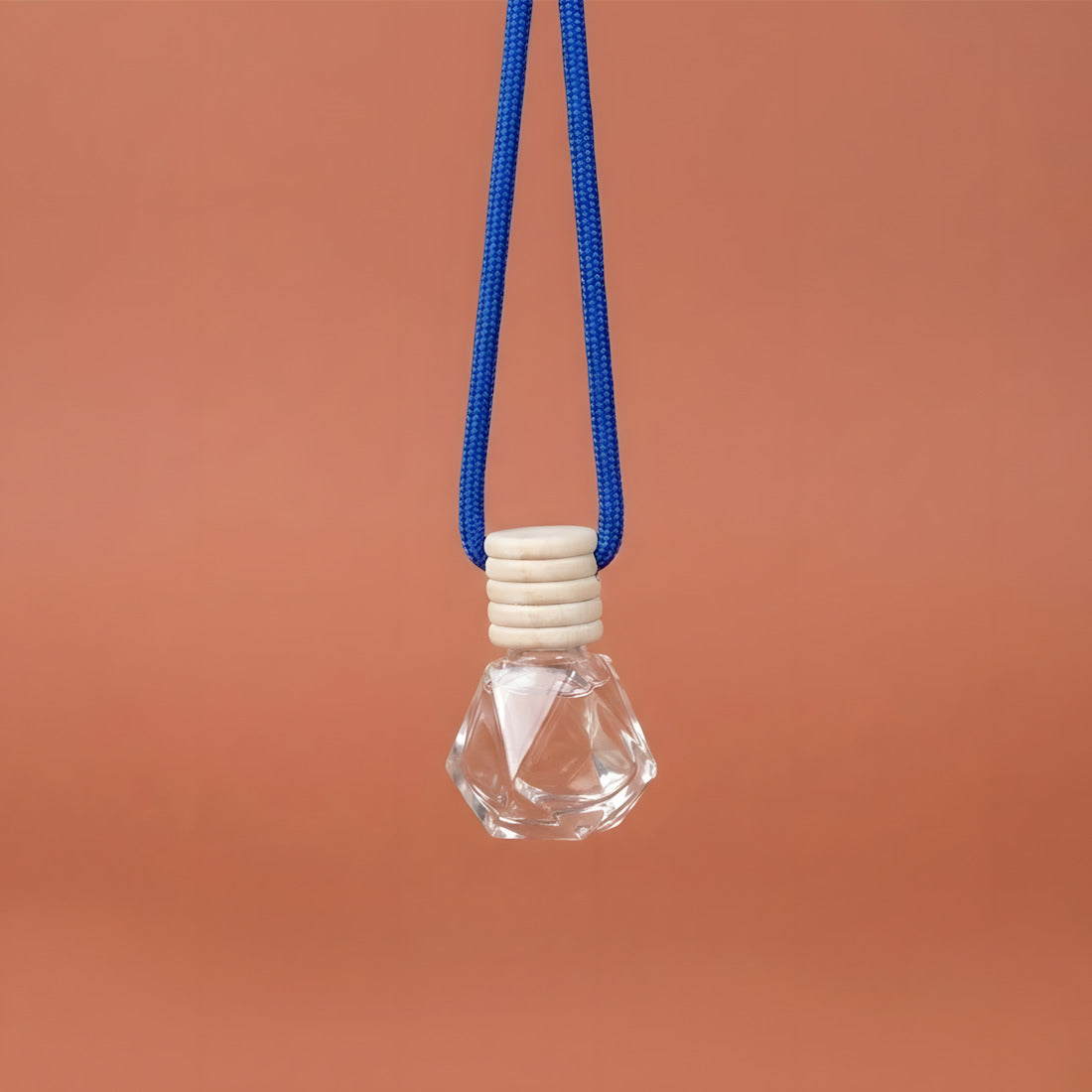 Diffuseur de voiture Diamant en verre avec son cordon bleu