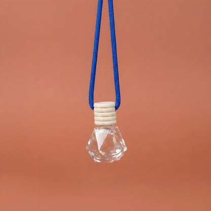 Diffuseur de voiture Diamant en verre avec son cordon bleu