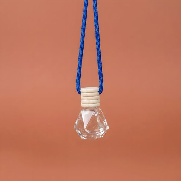 Diffuseur de voiture Diamant en verre avec son cordon bleu