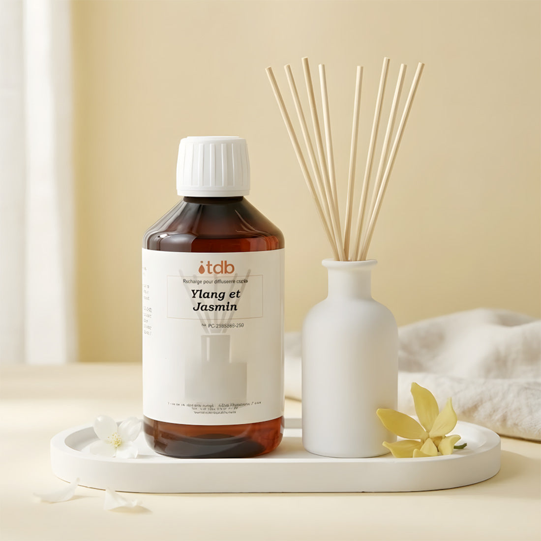 Ylang et jasmin - Recharge pour diffuseur recharge parfum pour diffuseur d'ambiance flacon Terre de Bougies